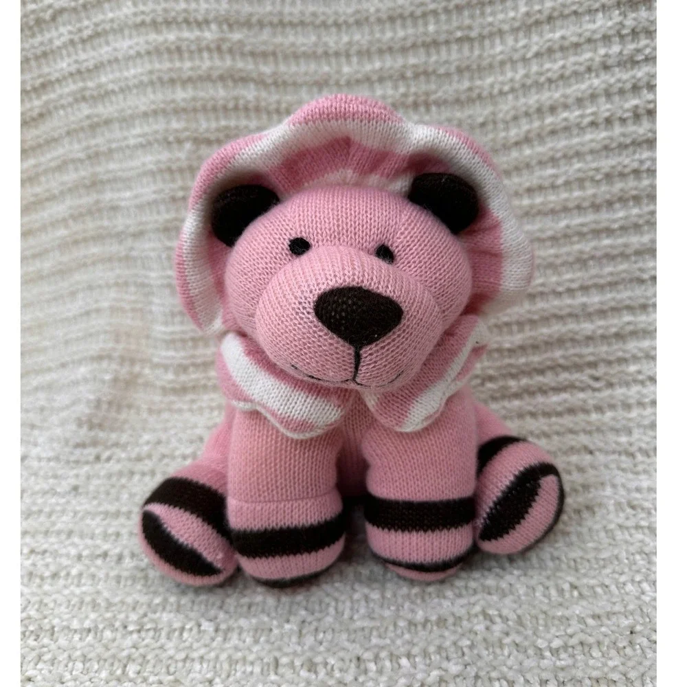 Animal Adventure Jungle Knits Lion Plush Pink Striped Stuffed Animal Toy 8in‎